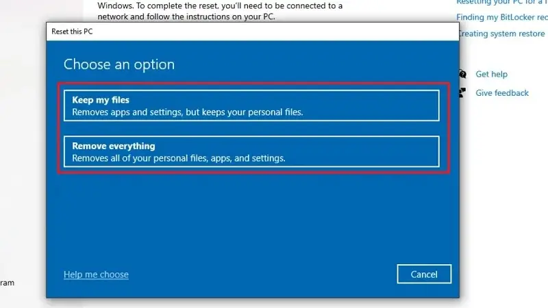 Reset lại máy để giải phóng dung lượng Ram